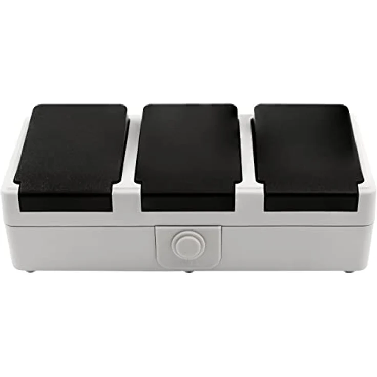 MC POWER Feuchtraum Dreifach-Steckdose TAFF, Aufputz, IP44, spritzwassergeschützt, grau, schwarzer Federdeckel, 250V~/16A für Garten, Keller, Bad, Werkstatt – Bild 2
