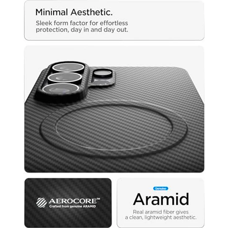 Spigen Air Skin Aramid MagFit Hülle für Samsung Galaxy S26 Ultra - Premium Aramidfaser, ultradünn, stoßfest, kompatibel mit MagSafe - Schwarz – Bild 5