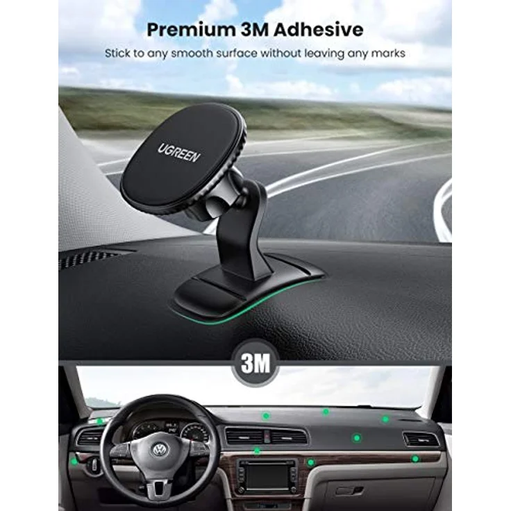Ugreen Handy KFZ-Halterung Magnetischer Autotelefonhalter Kleber für Armaturenbrett, Schwarz – Bild 3