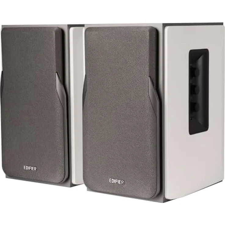 Edifier Studio R1380T, 2.0 Regallautsprecher-System mit 42 Watt, Echtholzgehäuse, zwei LINE IN Anschlüssen, Infrarot-Fernbedienung, seitliche Bedienelemente für Bässe und Höhen – Bild 1