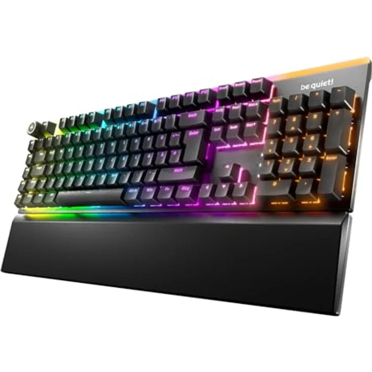 be quiet! Light Mount Silent Linear DE ISO Tastatur, mechanische Switches, ab Werk geschmierte Schalter, ARGB-Beleuchtung, Hot-Swap-Funktion, PBT-Double-Shot-Tastenkappen – Bild 1