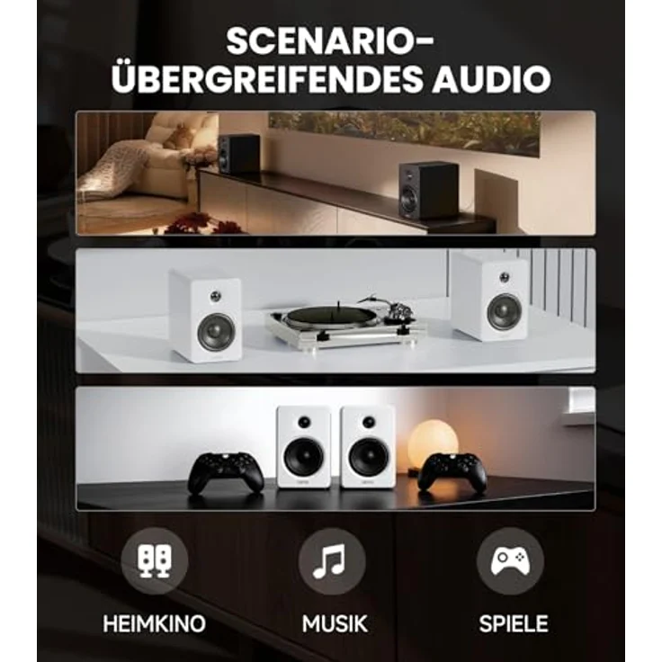 Edifier M90 Aktivlautsprecher 100W, Hi-Res 2.0 Lautsprechersystem mit Bluetooth 5.0 und HDMI eARC, schwarz – Bild 12