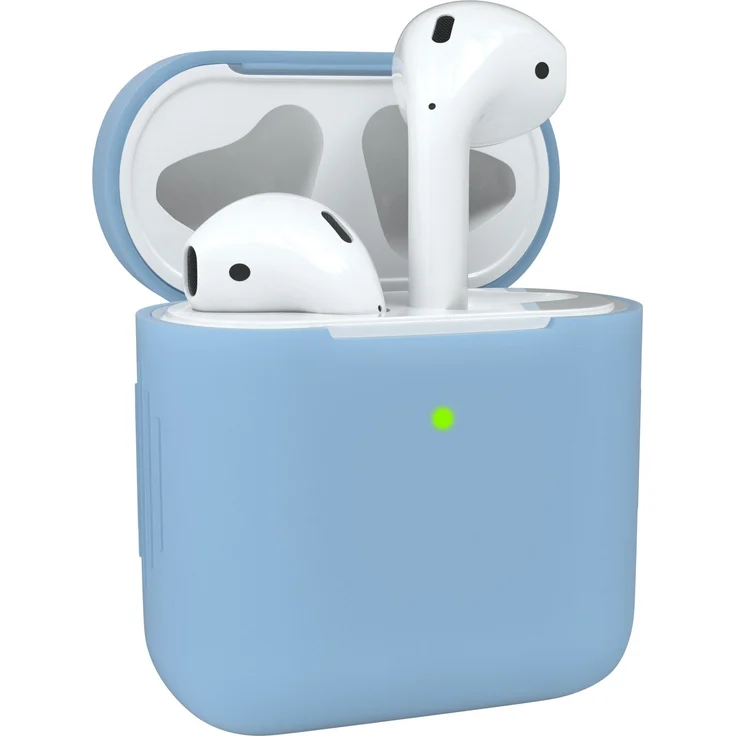 EAZY CASE Kopfhörer-Schutzhülle Silikon Hülle für Apple AirPods 1 & 2, Blau/Helllblau, Rutsch- und stoßfeste Silikontasche – Bild 1