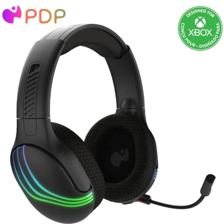 PDP Xbox Afterglow Wave Wireless Headset Black, Gaming-Headset mit individuell anpassbarer Beleuchtung und kabelloser Verbindung