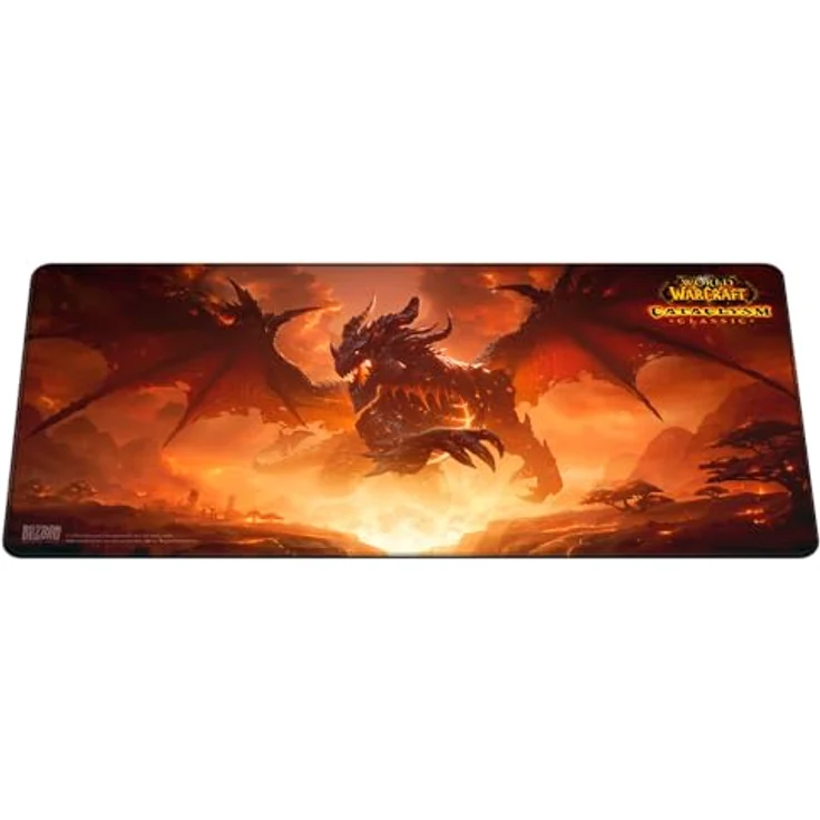 Blizzard World Of Warcraft Classic: Cataclysm Deathwing, XL Mauspads mit wasserabweisender Oberfläche und rutschfester Gummiunterlage, 900 mm x 420 mm x 4 mm – Bild 2