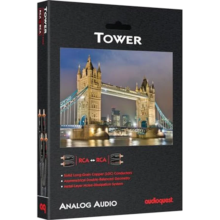 AudioQuest 1,5 m Tower RCA Audiokabel 1,5 m 2 x RCA schwarz - Audiokabel (2 x RCA, 2 x RCA, Kupfer, 1,5 m, schwarz) – Bild 3