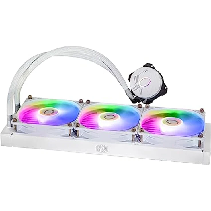 Cooler Master MasterLiquid 360L Core ARGB Wasserkühlung - CPU-Flüssigkeitskühler mit Zweikammer-Gen-S-Pumpe, überlegende PC-Kühlung mit 120mm ARGB-Lüfter, LGA 1700- und AM5-Halterungen – Weiß – Bild 3
