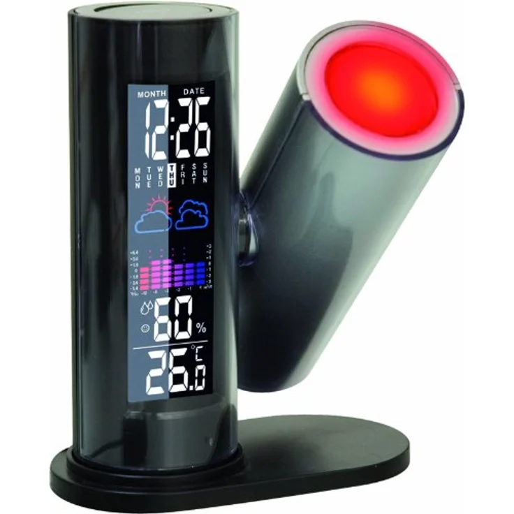 Technoline Projektionswecker WT 514 mit Wettervorhersage, schwarz, 116 x 65 x 142 mm – Bild 1