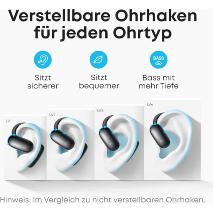 SOUNDCORE BY ANKER AeroFit 2 AI, On-ear Kopfhörer mit KI-Geräuschunterdrückung und 42 Stunden Akkulaufzeit, Bluetooth Schwarz – Bild 3