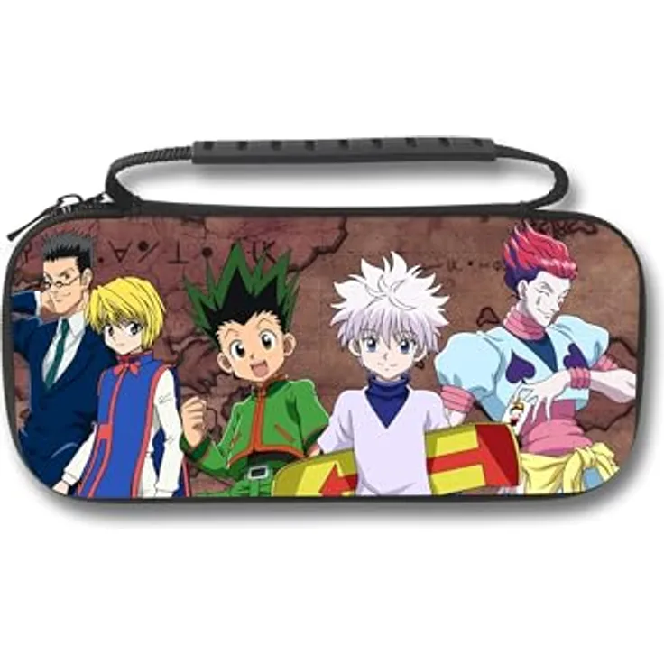 Trade Invaders Hunter X Hunter XL Size Bag für Nintendo Switch und Switch Oled, schützende Hard Shell, Schaumstoff-Polsterung, Stauraum für Konsole, Controller, 10 Spiele und Netzteil