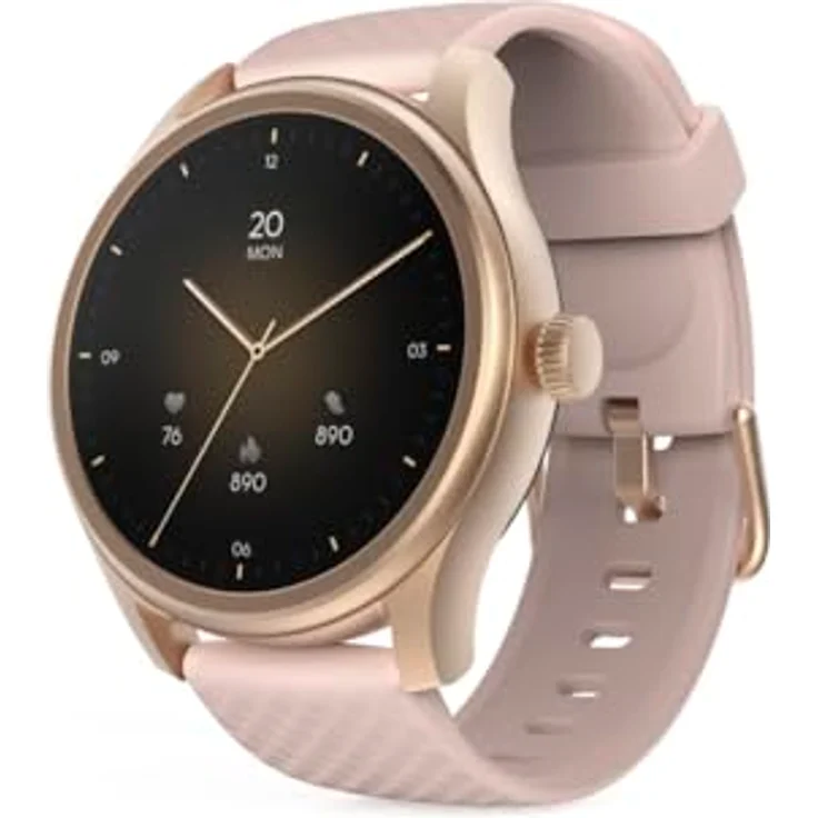 Hama Smartwatch "5010" (Farbdisplay 1,38“, Telefonfunktion, Whatsapp, E-Mails etc., Sprachassistent, wasserdicht, Schlafmonitor, 100 Sportarten + Herzfrequenz, Blutsauerstoff, Kalorien etc.) rosé – Bild 1