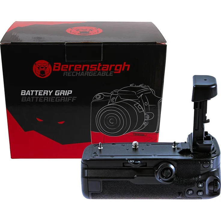 Berenstargh BG-R10 Batteriegriff für Canon EOS R5, R5 C, R6, erweiterte Kameralaufzeit für 2 x LP-E6NH/E6N Akkus, inkl. Fernbedienung