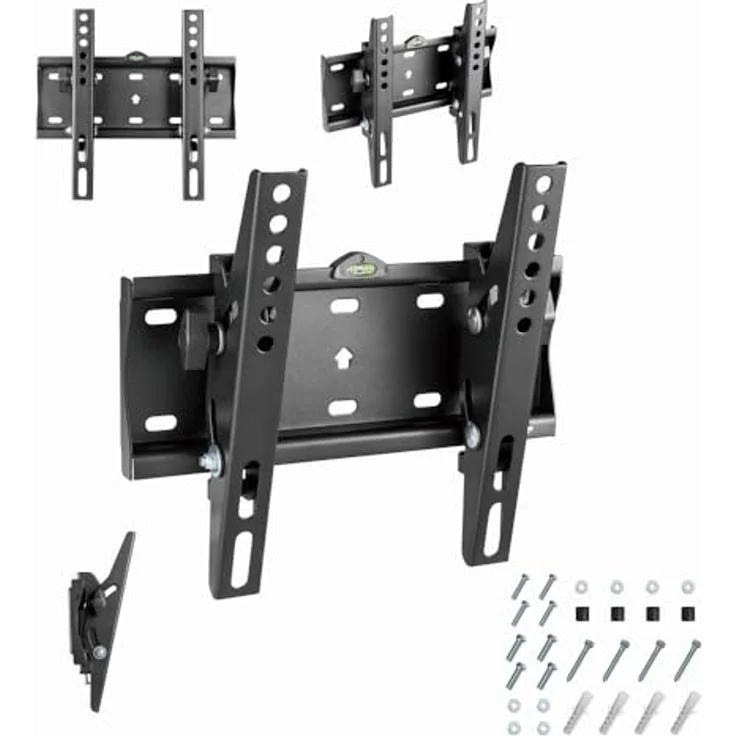 Gembird WM-42T-02 TV-Halterung für 23''-42'' LCD-Fernseher, neigbar bis 24°, maximale Tragfähigkeit 30 kg, Schwarz – Bild 5