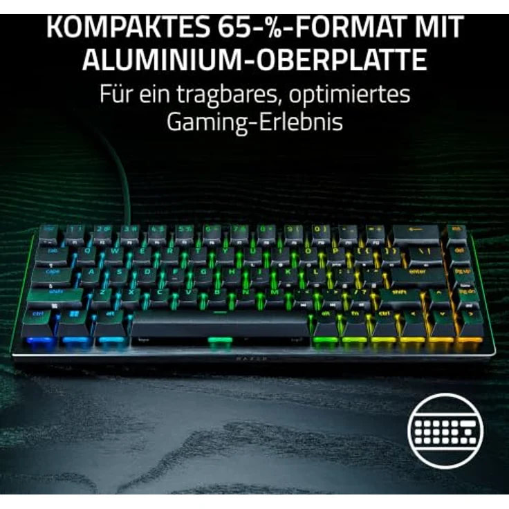 Razer Huntsman V3 HE Magnetic Mini 65%, Kabelgebundene Gaming-Tastatur mit 8KHz Polling-Rate, RGB-LED, magnetischen Schaltern, Schwarz – Bild 11