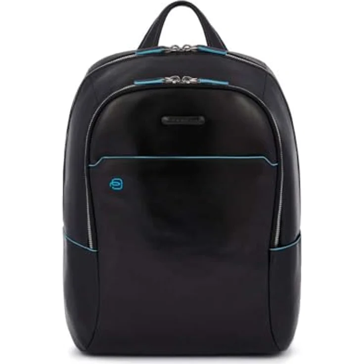 Piquadro Blue Square Rucksack aus Leder, 39 cm mit Laptopfach, schwarz – Bild 1