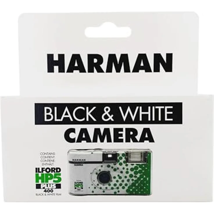 Ilford SUC HP5 Plus Einwegkamera, 27 Aufnahmen, Schwarz-Weissfilm, eingebauter Blitz, Weiss-Grün – Bild 2