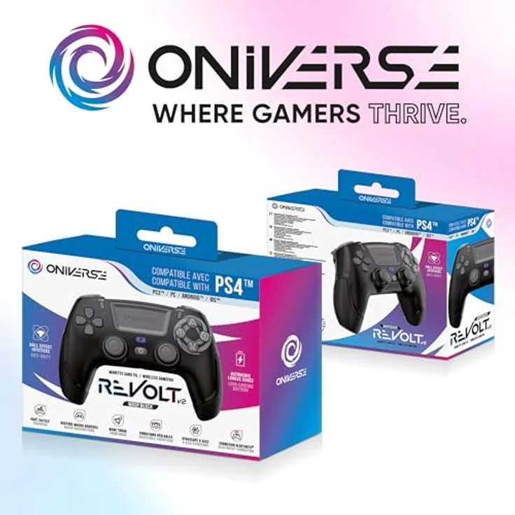 Oniverse Revolt V2, Gaming Controller für iOS, PC, PS4 und Android, kabellos, Schwarz – Bild 7