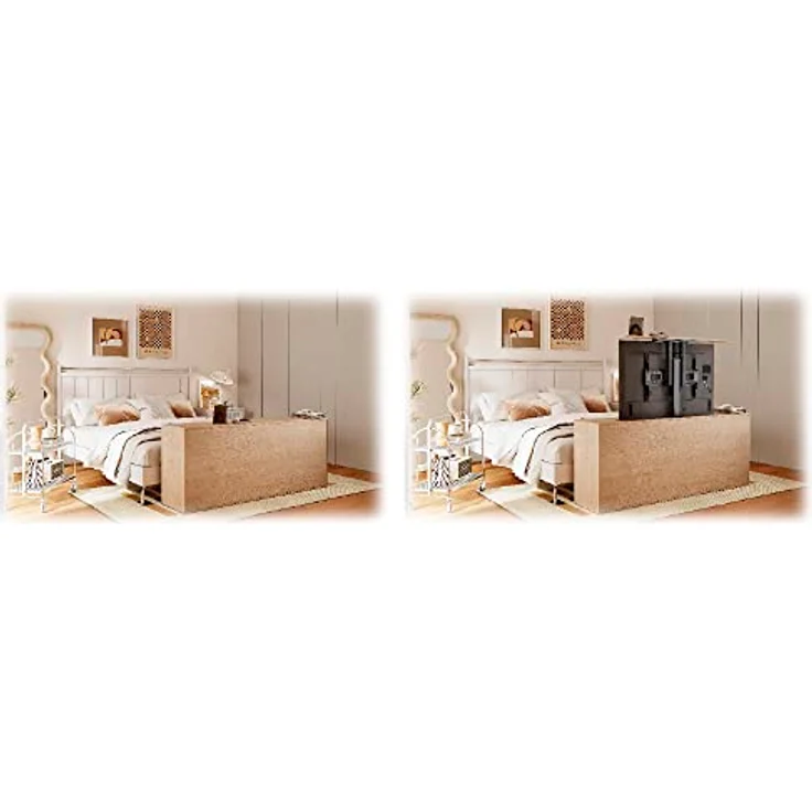 Mywall Motorisierter TV-Lift HP63-2L zum Einbau in Möbel, TV Lift Elektrisch mit Smart Home Steuerung per Tuya App+Funkfernbedienung, TV Möbel Lift für 37-80 Zoll Bildschirme, Belastung bis 60 kg – Bild 2