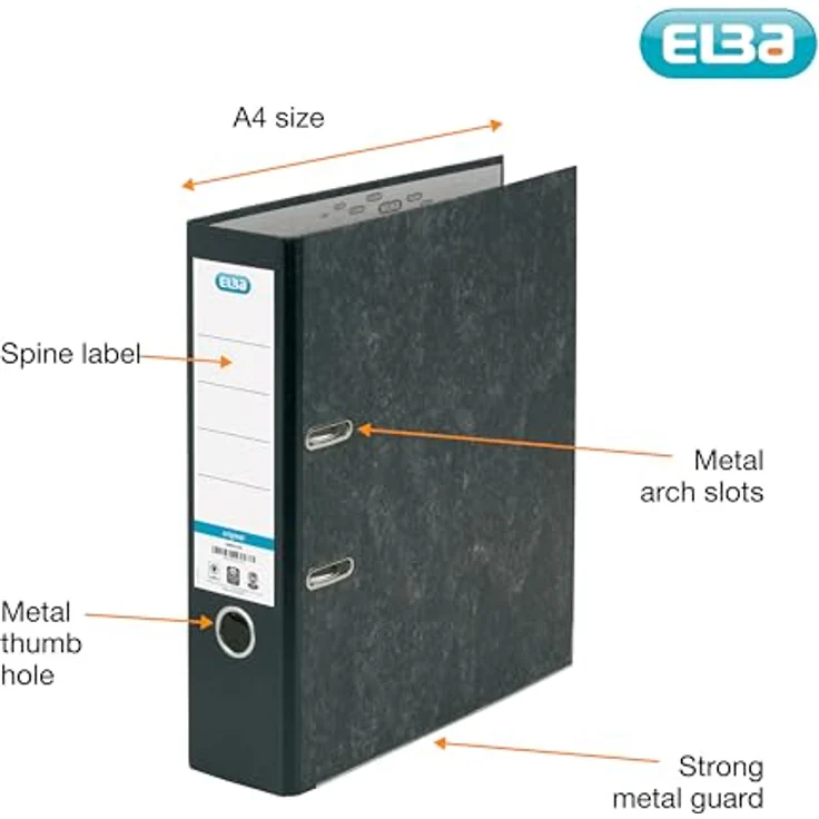 ELBA Aktenordner smart 80mm DIN A4 Papier schwarz – Bild 3