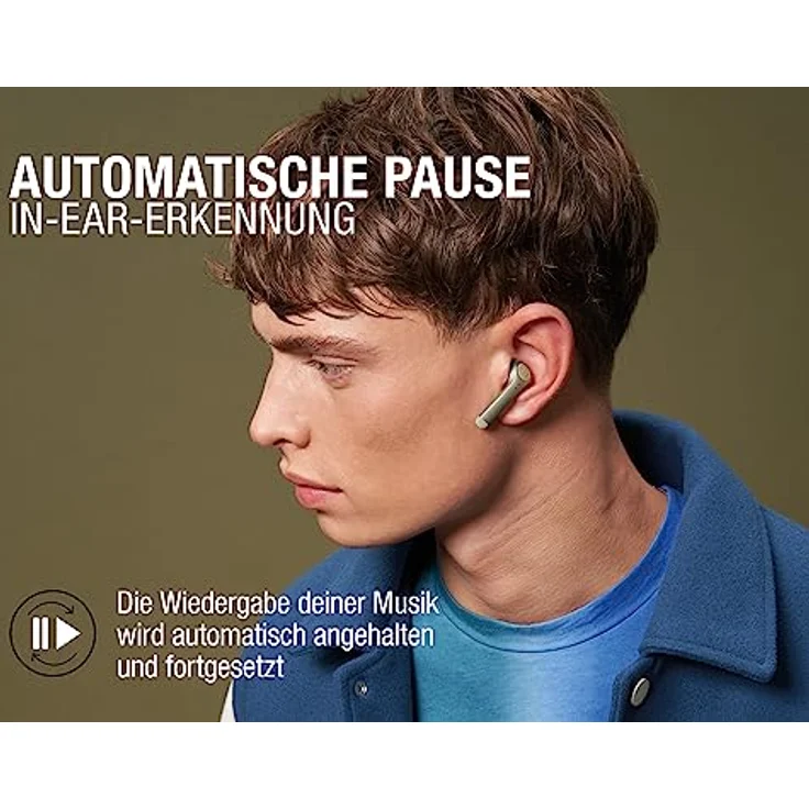 Fresh 'n Rebel Twins 3+ Tip, kabellose In-Ear-Bluetooth-Kopfhörer, kristallklare Musik und Telefonate, In-Ear-Erkennung, Mulitpoint-Bluetooth, 27 Stunden Spielzeit, spritzwasserfest (Dried Green) – Bild 5