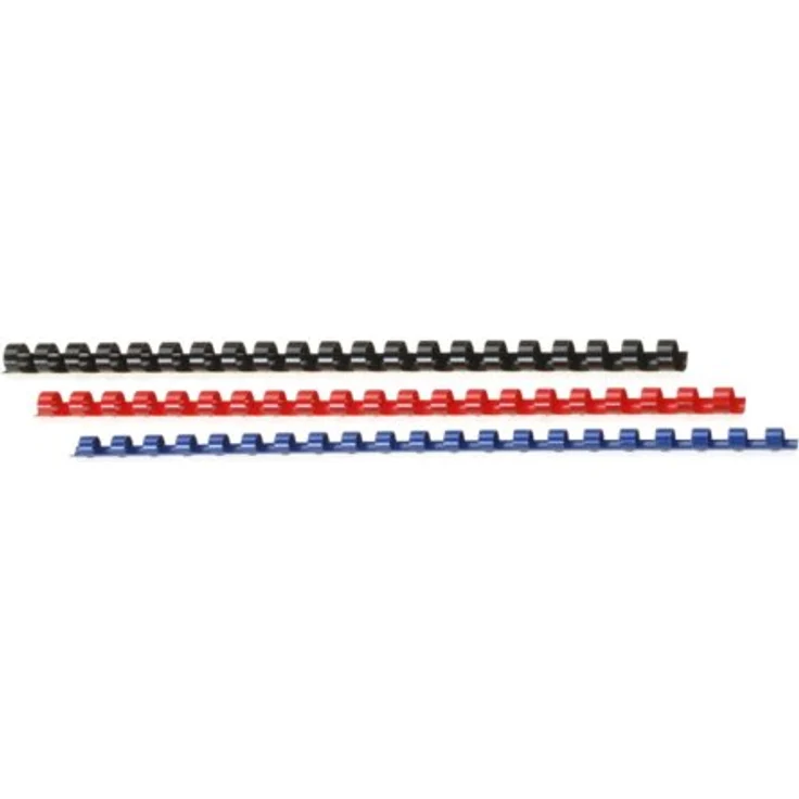 GENIE 11099 Spiralbinderücken Set (DIN A4; Plastik-Spiralbinderücken; 6 mm, 8 mm, 10 mm und 12 mm; 20er Pack) - Weiß, Blau, Rot und Schwarz – Bild 1