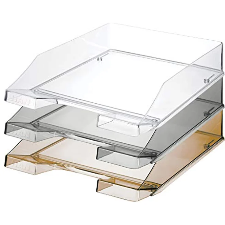 Han Briefablage 1026-x-24, Klassik transparent, A4, grau transparent, stapelbar, Kunststoff – Bild 3