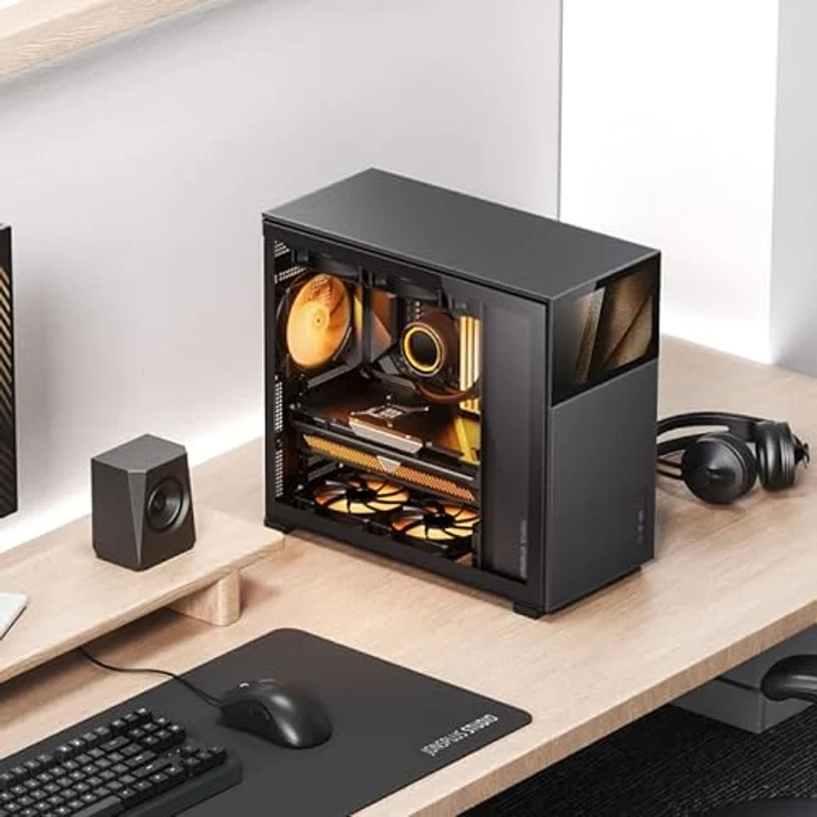 Jonsbo D41 MESH Screen ATX Gehäuse, gehärtetes Glas - schwarz – Bild 3