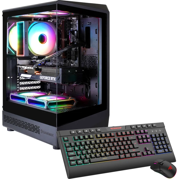 Hyrican GAMEMAX Gaming-PC VISTA COC AB 7523, Ryzen 7 9700X, 32GB DDR5 RAM, 1TB SSD, RTX 5070Ti, Windows 11, WLAN AC, HD Audio 7.1, RGB Gaming-Tastatur und -Maus