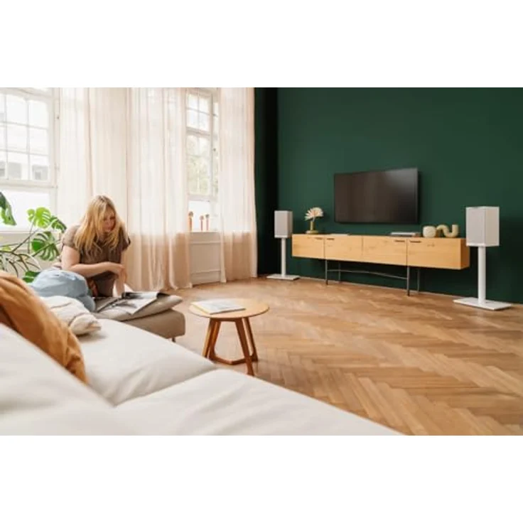 Teufel Stereo M 2 WLAN Streaming-Standlautsprecherpaar Integrierter Verstärker 3-Wege-System Weiß – Bild 6