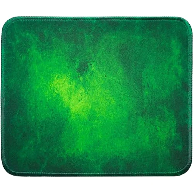 Silent Monsters Mauspad 240 x 200 mm, grünes Stoff Mousepad mit rutschfester Naturkautschuk-Unterseite, vernähten Rändern und leiser Gleiteigenschaft für Gaming und Büro – Bild 1