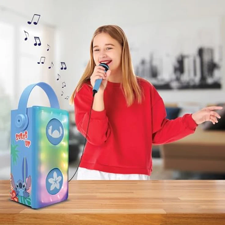 Lexibook Disney Stitch Tragbarer Bluetooth Lautsprecher mit Mikrofon und Karaoke-Funktion, blau – Bild 6