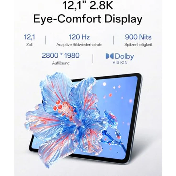 OPPO Pad 5 12.1" Tablet, 2.8K Eye-Comfort Display, 8+128GB, 5G, 10050mAh, Dimensity 7300-Ultra, 120Hz, KI Lesen & Schreiben, Quad-Lautsprecher, 33W SUPERVOOC, Starlight Black – Bild 3