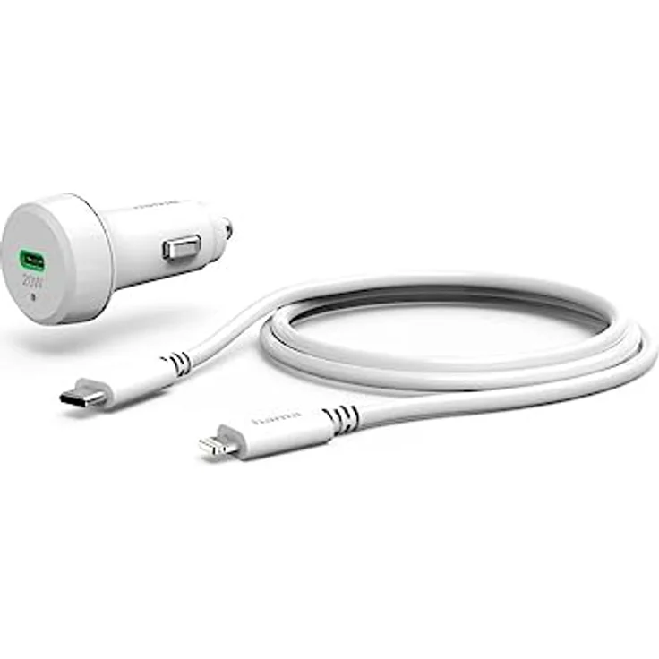 Hama KFZ Ladegerät 20W (USB C - Lightning, Power Delivery, 1m, für Apple iPhone, schnell, Zigarettenanzünder-Buchse Auto) weiß – Bild 3