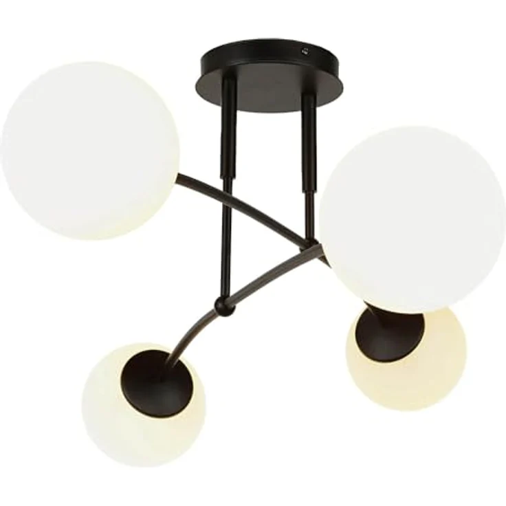 Licht-Erlebnisse XXL Deckenleuchte Kugeln Metall Glas in schwarz B:60cm für Esszimmer Wohnzimmer Schlafstube 4xE14 Deckenlampe Kugelleuchte Kugellampe – Bild 4