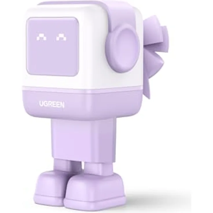 Ugreen Nexode RG (65 W), USB Ladegerät mit 2 USB-C- und 1 USB-A-Anschluss, Weiss und Violett, GaN-Technologie mit LED-Anzeige