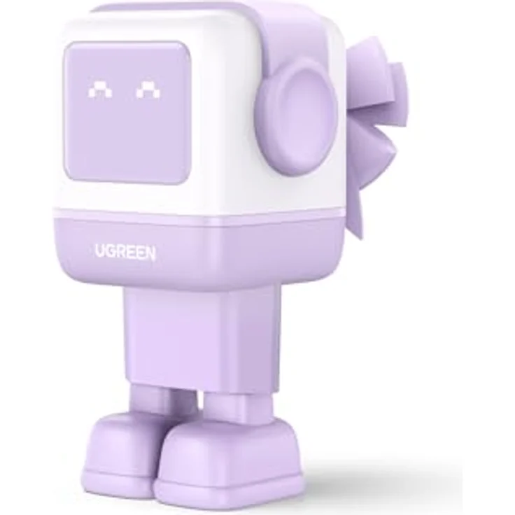 Ugreen Nexode RG (65 W), USB Ladegerät mit 2 USB-C- und 1 USB-A-Anschluss, Weiss und Violett, GaN-Technologie mit LED-Anzeige – Bild 1