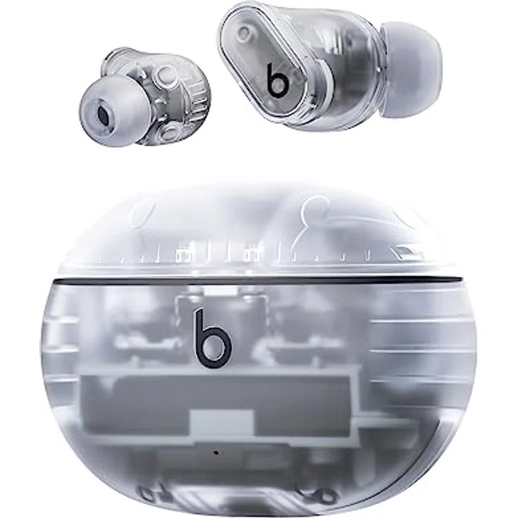Beats Studio Buds + (2023) – Komplett kabellose Noise Cancelling In-Ear Kopfhörer, verbesserte Apple & Android Kompatibilität, eingebautes Mikrofon, Schweiß-beständige Bluetooth Kopfhörer- Transparent – Bild 1