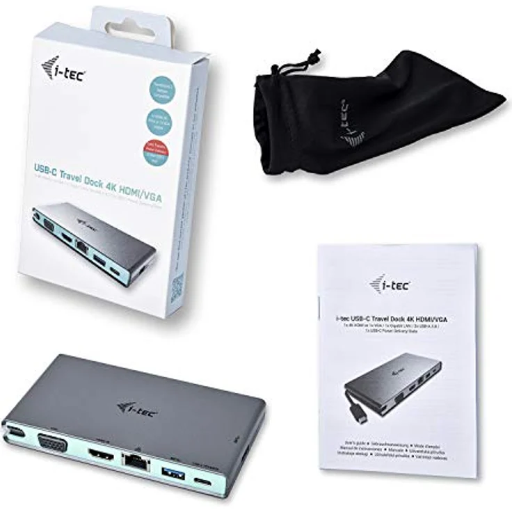 i-tec USB-C 4K Travel Docking Station –Multifunktionsadapter 1x HDMI 4K Ultra HD oder 1x VGA 1x Gigabit Ethernet, 2x USB 3.0 Port 1x USB-C Port 1x USB-C Power Delivery Port kompatible mit Thunderbolt3 – Bild 6
