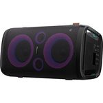 Hisense HP 110 Party Rocker One Plus- Tragbarer Party Lautsprecher mit Karaoke Modus inkl. 2 Mikrofone, 300 W Klangvolumen, DJ Effekte, kabelloses Laden, 5 Lichteffekte, bis zu 15h Akkulaufzeit, IPX4, Schwarz