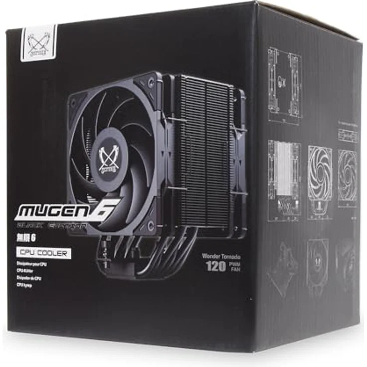Scythe Mugen 6 Dual Fan Black Edition, CPU Kühler mit Push-Pull-Lüftern und E-Beschichtung, Schwarz – Bild 9
