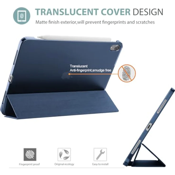 ProCase Hülle für iPad Air 11 Zoll (2024-2026), Schutzhülle mit automatischer Sleep/Wake-Funktion, Navy – Bild 4