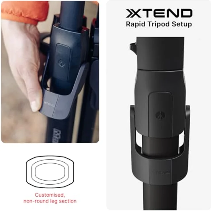 Manfrotto One Photo Alu Stativ, ultrastabil mit XTEND-Beintechnologie, 90°-Schiebesäule, Traglast bis 12 kg, modulare Füße – Bild 5