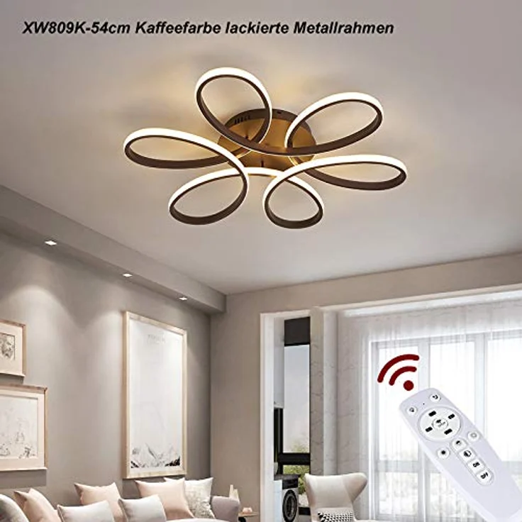 Eurotondisplay LED Deckenlampe XW809K 54cm Kaffee mit Fernbedienung, dimmbar, Lichtfarbe einstellbar - A+ LED Deckenleuchte – Bild 3