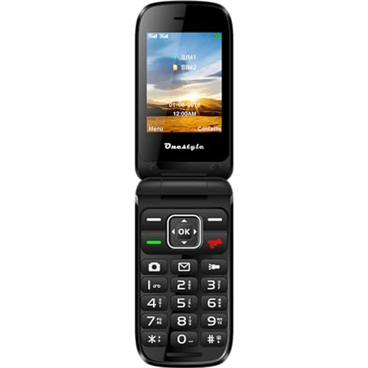 Onestyle Platin- Klapphandy mit 4G, Tik Tok, Facebook, Youtube, schwarz