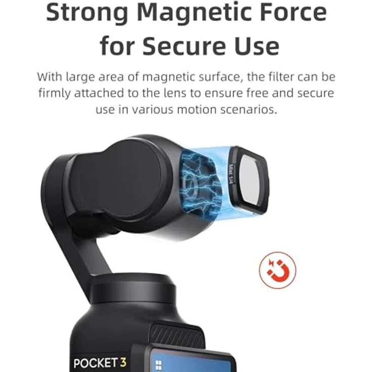 Wigento Variabler ND Linsenfilter VND 6-10 Stop für DJI Osmo Pocket 4/3, Magnetische Befestigung, Kompakt und leicht – Bild 4