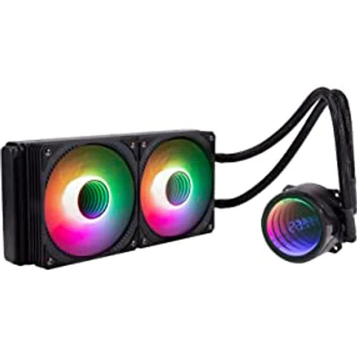 Gelid Solutions Liquid 240 - All-in-One CPU AIO Wasserkühler mit 2x 120mm RGB Lüfter, 750-1800 U/min, AM5 und LGA 1700 kompatibel, beinhaltet GC4 Wärmeleitpaste. – Bild 1