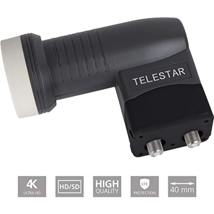Telestar SkyTwin HC Low Noice Block (0,1dB, Full-HD, HDTV, 3D, 190mA) schwarz – Bild 4