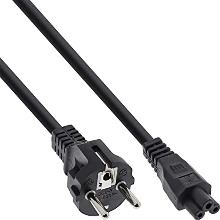 InLine 16656O Netzkabel für Notebook, 3pol Kupplung, schwarz, 0,5m – Bild 2