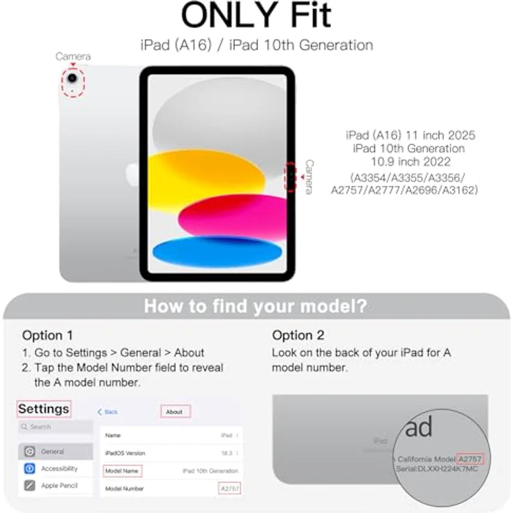 JETech Hülle für iPad (A16) 11./10. Gen, navy blau, mit klarer Kristallrückseite und eingebautem Pencil Halter, dreifach faltbare Abdeckung – Bild 2