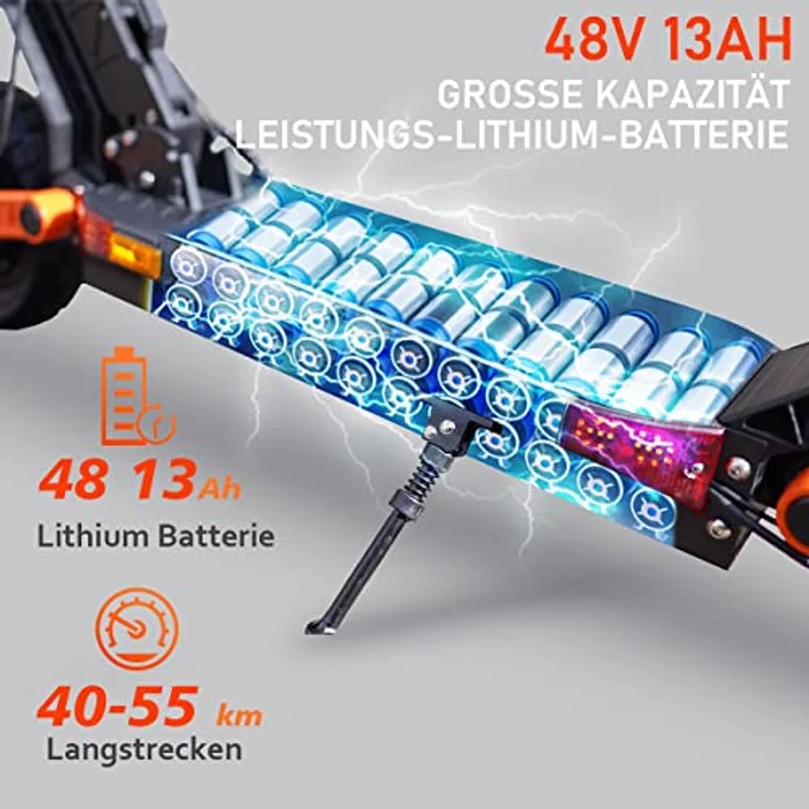 JOYOR S5 E Scooter, Elektroroller Fährt 40-55 Km, 48V13Ah Mit Doppeltem Hydraulischem Bremssystem Und Doppelter Stoßdämpfung, Electric Scooters, Faltbarer E Roller Mit 10" Straßenreifen – Bild 2